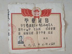 毕业证书【1966年，小学】