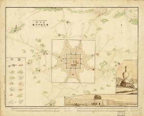 古地图1882 奉天府盛京城内外图册  奉天府盛京城内外图。纸本大小49*60厘米，宣纸印刷品