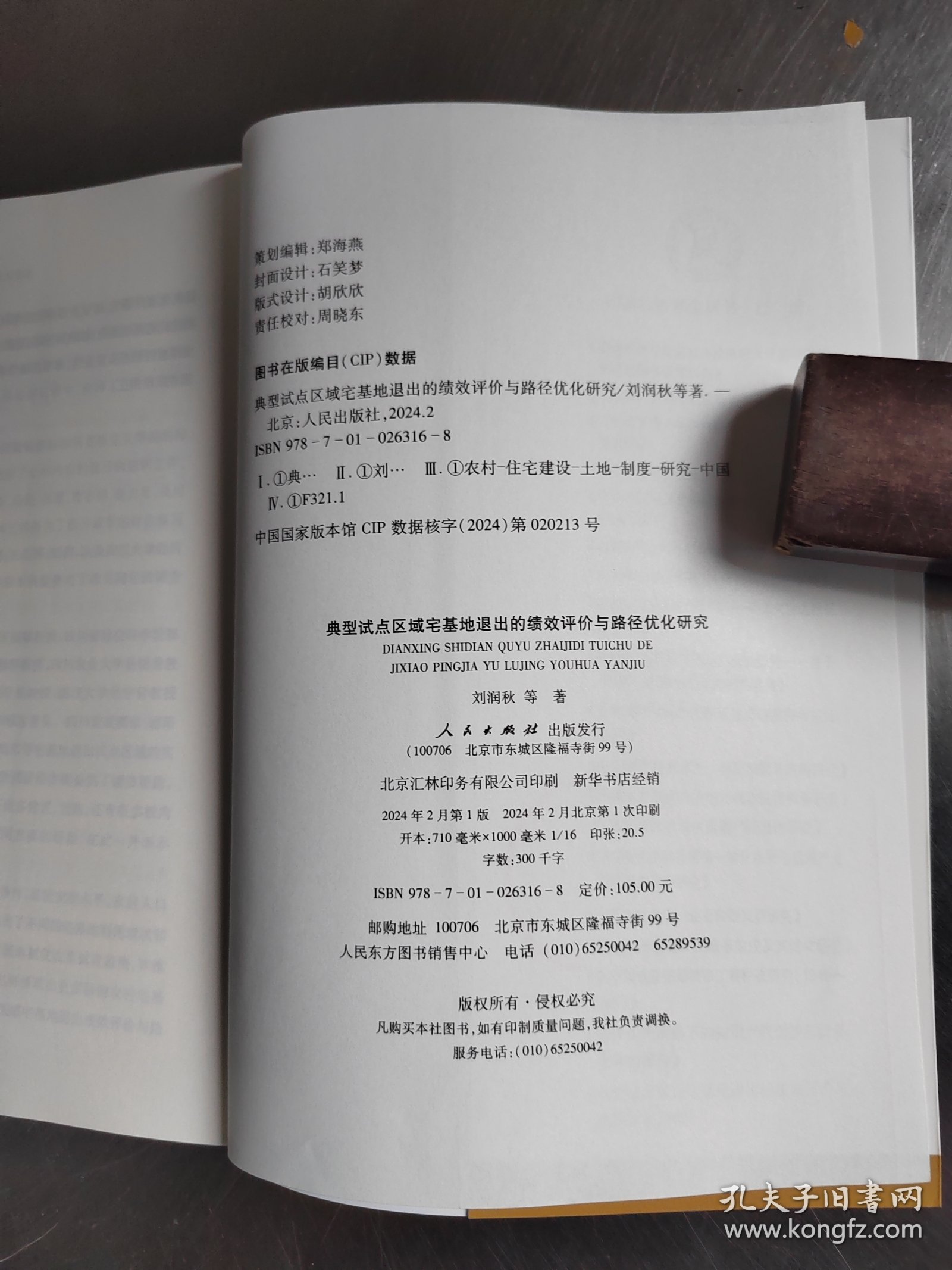 典型试点区域宅基地退出的绩效评价与路经优化研究（正版丶无笔记丶品相好）