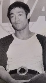 70年代初李小龙黑白照片，原照，12.6x9cm
