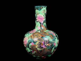 《精品放漏》乾隆金丝天球瓶——清代瓷器收藏
