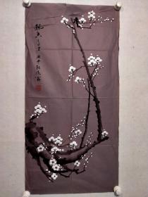 保真书画，张殿发国画作品《飘香千里》一幅，纸本画心，尺寸：91.5*45