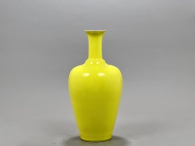 清雍正柠檬黄赏瓶 古玩古董古瓷器老货收藏