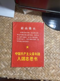 中国共产主义青年团入团志愿书—江西省九江