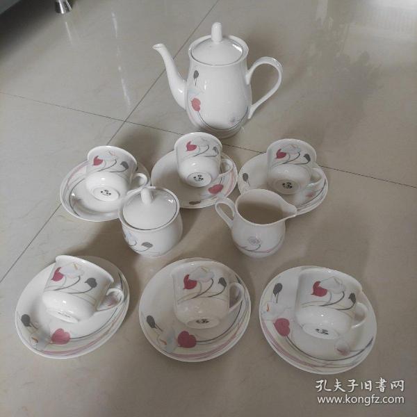 白玫邯郸第二瓷厂15头全部茶具