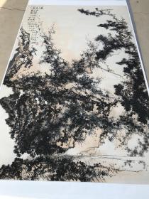 潘天寿-雨霁图卷。纸本大小140.47*363.26厘米。宣纸原色仿真。微喷