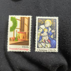USAn美国邮票 1980年 圣诞节 新 2全