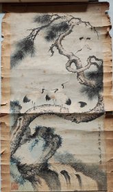 赵松声，晚清至民国时人。原名元涛，以字行。福建福州人。常客寓天津。1928年参与组建绿蕖画会，又组建松声社，自任社长。山水专宗黄公望，苍莽深秀，气韵神远，在天津极富时名。写松乔柯盘错，自然生动，如有风声。所绘作品寻丈巨幅皆为当时清宫皇室、军阀巨擎、资本家、日本人等竞相重金搜购，装饰厅堂，陈少梅、溥心畬少时曾师之赵松声。民国原装旧裱，尺寸66/34