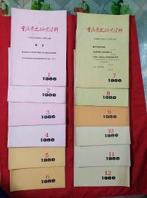 重庆党史研究资料(1986年1一12期全)