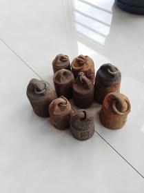 秤砣 老秤砣 老物件 共九个秤砣