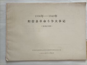 阳信县革命斗争大事记（1936年—1949年，征求意见稿）