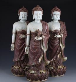 元釉里红三宝佛3 古玩古董古瓷器老货收藏70×22厘米15000