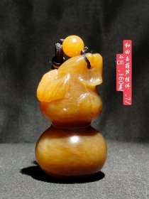 和田玉葫芦挂件，寓意福禄，包浆醇厚，玉质细腻油润