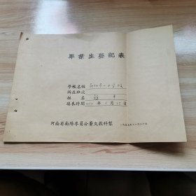 老毕业生登记表（1957年 参加抗美援朝）