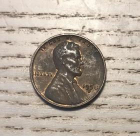 1958年美国麦穗1美分关门币D版（鄙视卖假币的）