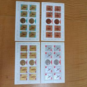 1964年波兰发行日本东京奥运会邮票版张全套八枚，内含64枚邮票，少见邮品