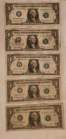 1美元纸币（2003年2006年2009年）5张
