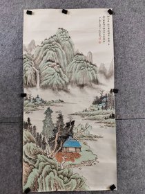 四尺整张山水，便宜卖了，周凤源，别名周行，河北沧州人，师从画虎名家刘松普先生，擅长画工笔侍女，牡丹，老虎等，近5年学习写意山水画法，现为沧州市美术家协会会员，沧州市工笔画学会会员，中国书画家协会会员。