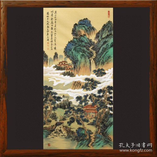 唐诗配画图R8505手绘竖幅仿古名家山水画名人字画真迹国画