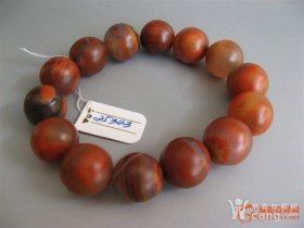 24343 直径1.6 厘米14 粒战国红玛瑙圆珠手串
