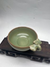 瓷器艺术品收藏龙泉青瓷蜻蜓耳杯