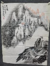 安徽著名书画家，张建中山水画作品，