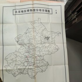 北京市区博物馆分布示意图，北京地区博物馆分布示意图 一张两面 【包邮】