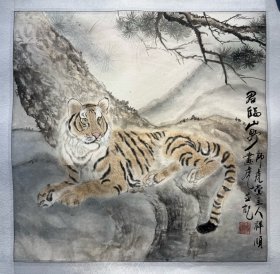 孟祥顺 45*45cm，镜心 孟祥顺，号顺者，中国艺术研究院一级美术师，中国美术家协会理事，中国文联第九次、第十次代表大会代表，M3美术馆创始人，鹤岗市美术家协会名誉主席。
