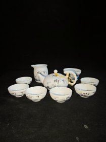 粉彩山水茶具一套