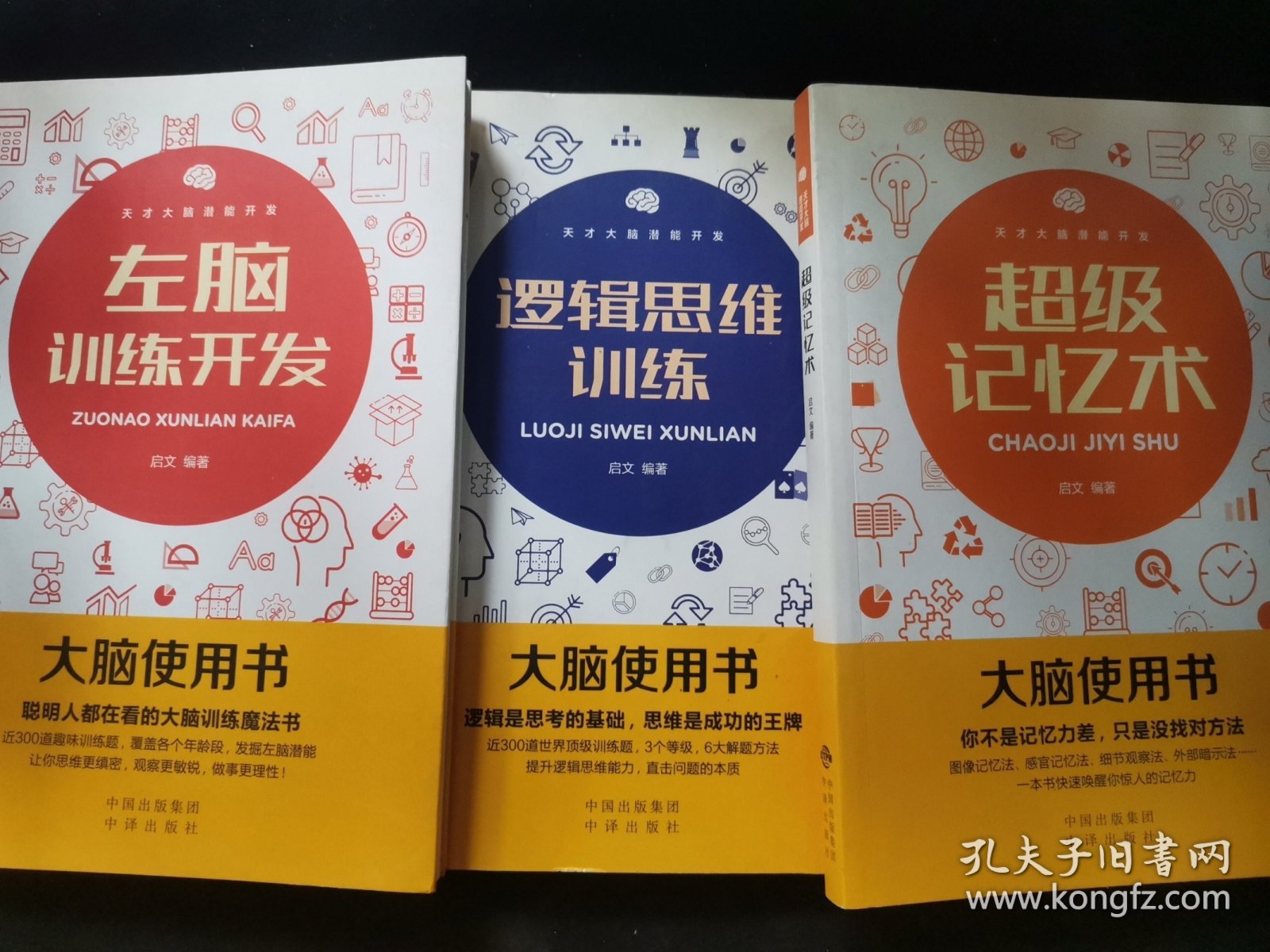 大脑使用书（共三册）超级记忆力，左脑书训练，逻辑思维训练三本合售