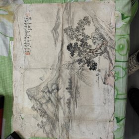 晚清民国时期精品山水人物诗文画，画功老辣