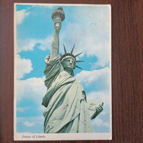 美国发行的自由女神像明信片(在中国实寄片)
