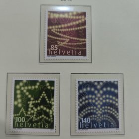 瑞士2012年邮票圣诞节 星光 新 3全 外国邮票