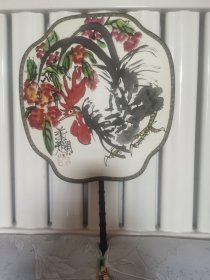 中国美协会员国家一级美术师叶烂花鸟宫扇精品