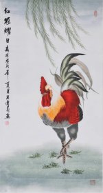 孔庆义 字画国画四尺竖幅工笔画鸡精品