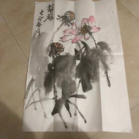 手绘不染纤尘小中堂（无款）