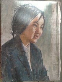任之玉（无款） 80年代左右 1932.7— 北京人。擅长油画、素描、水彩、水墨。 人物 油画一幅 42.5×31cm