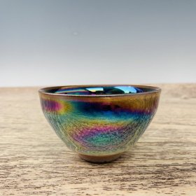 宋建窑七彩盏 高5.5厘米直径9.4厘米