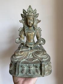 清代老铜佛像佛造像佛祖纯铜坐佛神像摆件铜杂件老铜器老物件
