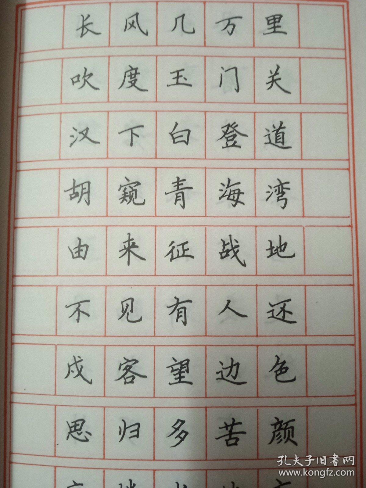 钢笔楷书字帖(本书内页扉页撕掉了，还有一页破了，内页有3页写了点字，用园珠笔在书边划了线。)