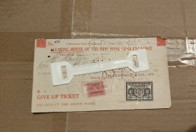 民国票据：1936年Clearing House of New York club exchance纽约交易所MacDonald&co.麦克唐纳公司Give Up Ticket弃票