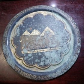 老铜盘 “埃及狮身人面像”工艺挂件收藏品