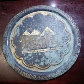 老铜盘 “埃及狮身人面像”工艺挂件收藏品