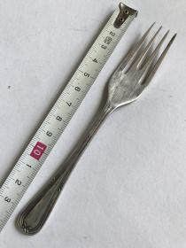13.8cm英国古董贵族餐具EPNS电镀镍银叉子白铜镀银