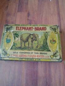 民国加兰治洋行香港总经理大象图案的铁皮盒