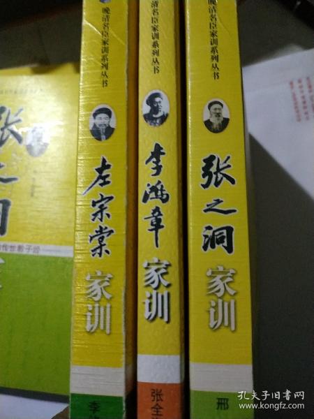 晚清名臣家训系列丛书（3册）
李鸿章家训
左宗棠家训
张之洞家训
（内文如新未翻阅）