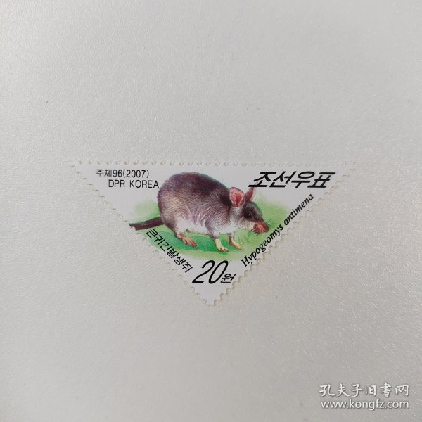 外国邮票 朝鲜邮票2007年啮齿动物小鼠 异形三角形邮票 新票1枚 如图