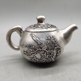 高品质纯手工茶具西施壶家用银茶壶