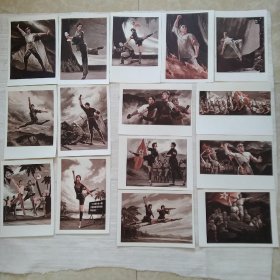 ‘革命现代舞剧水粉画红色娘子军