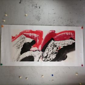 【佚名】大写意国画山水花鸟系列之19，娱乐，餐饮，茶楼，会所绝配，宣纸画芯，白纸托裱，应该是展览作品，买家自鉴！